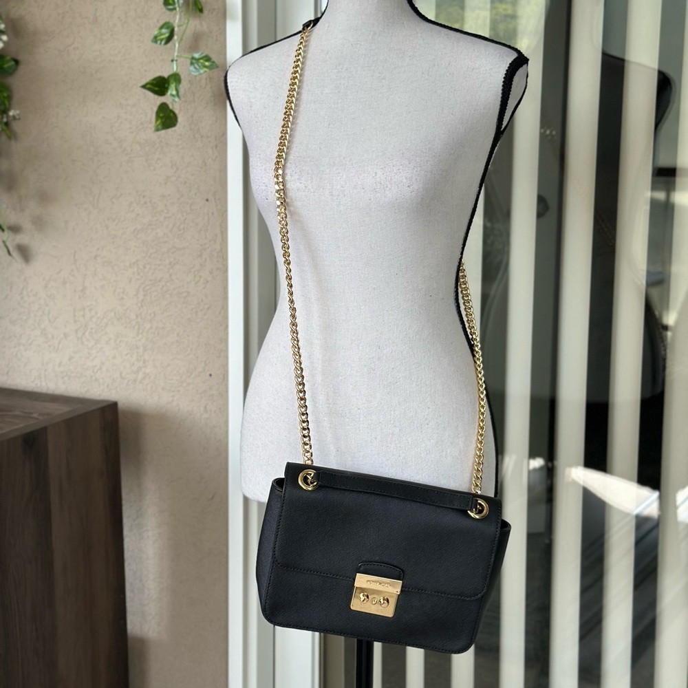 Michael Kors Black Crossbody Bag with Gold Chain - Picture 16 of 16